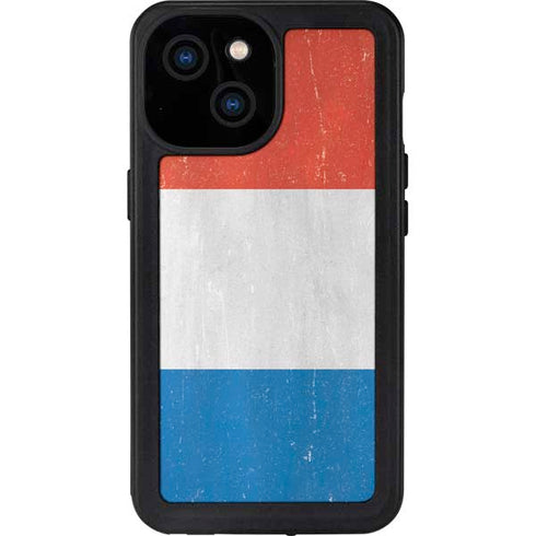 Netherlands Flag Distressed iPhone 15 Waterproof Case